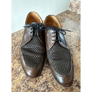 Nunn Bush Brown Woven Leather Derby Dress Shoes Men's 8 C‎ NARROW